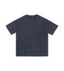 250G Pure Cotton Distressed Short Sleeve Tee, American Retro Style, Teen White Ink DTG Print, Washed Look