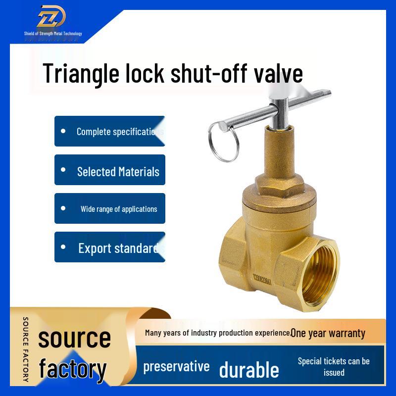 All-Copper Anti-Theft Triangle Lock Valve for Water Meters Gate Valve DN15