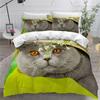 3D Cat Duvet Cover Set Luxury Cute Kawaii Animal with Pillowcase Queen King Full Size Polyester Bedding Set for Kids Boys Girls