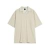 MYQ Men's Japanese Retro Cuban Collar T-Shirt - Loose Fit, Lapel, Short Sleeve, Trendy Korean Style