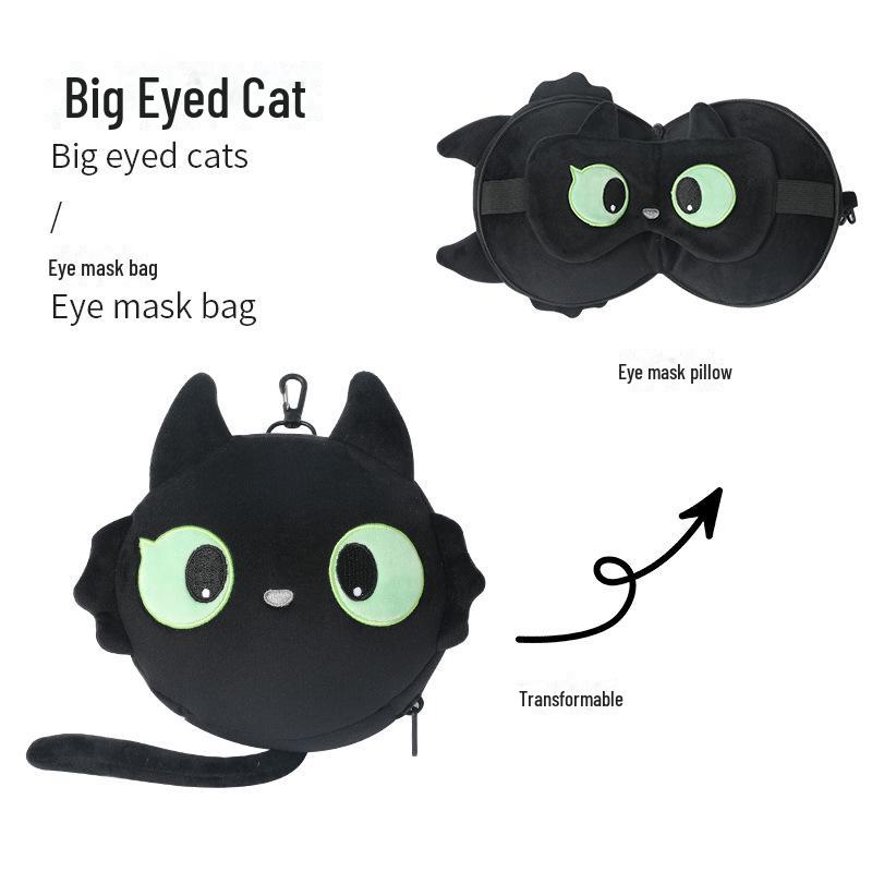 

Подушка для шиї з піноматеріалів серії Black Cat U-подібної форми з капюшоном для сну в офісі та подорожей