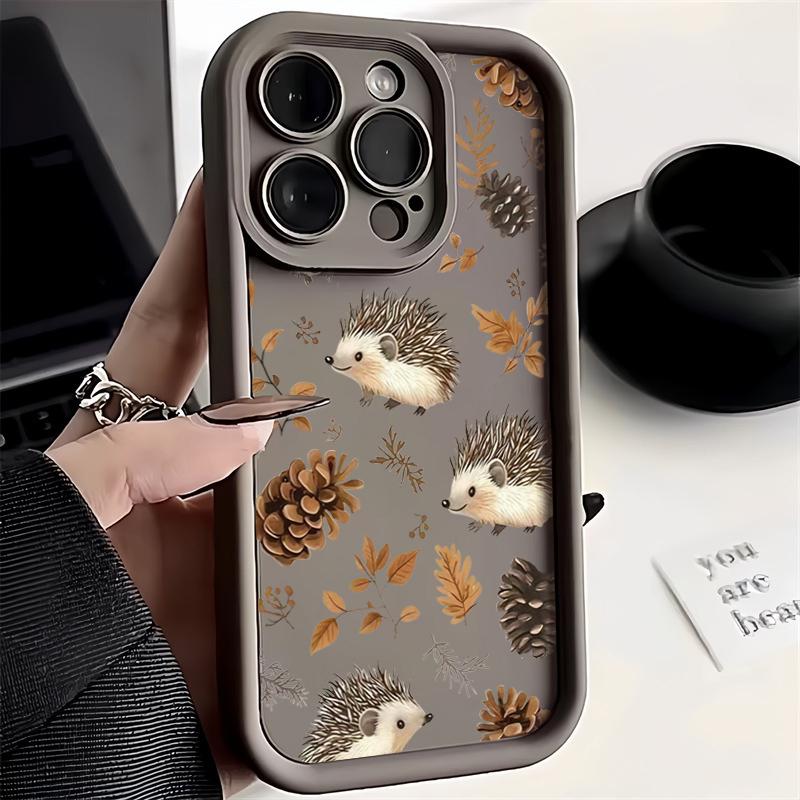 

Stylish Trendy Cute Hedgehog Soft Phone Case For Xiaomi 13 12 11 Lite 5G 15T 14T 13T 12T 14 Poco X7 X6 X5 M6 F5 F6 F7 Pro Cover For Poco F7 Pro світло-коричневого кольору