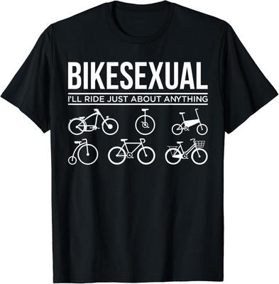 Camiseta Unissex Engraçada Orgulho Ciclismo Bikesexual Bicicleta Bike Sexual Passeio Presente