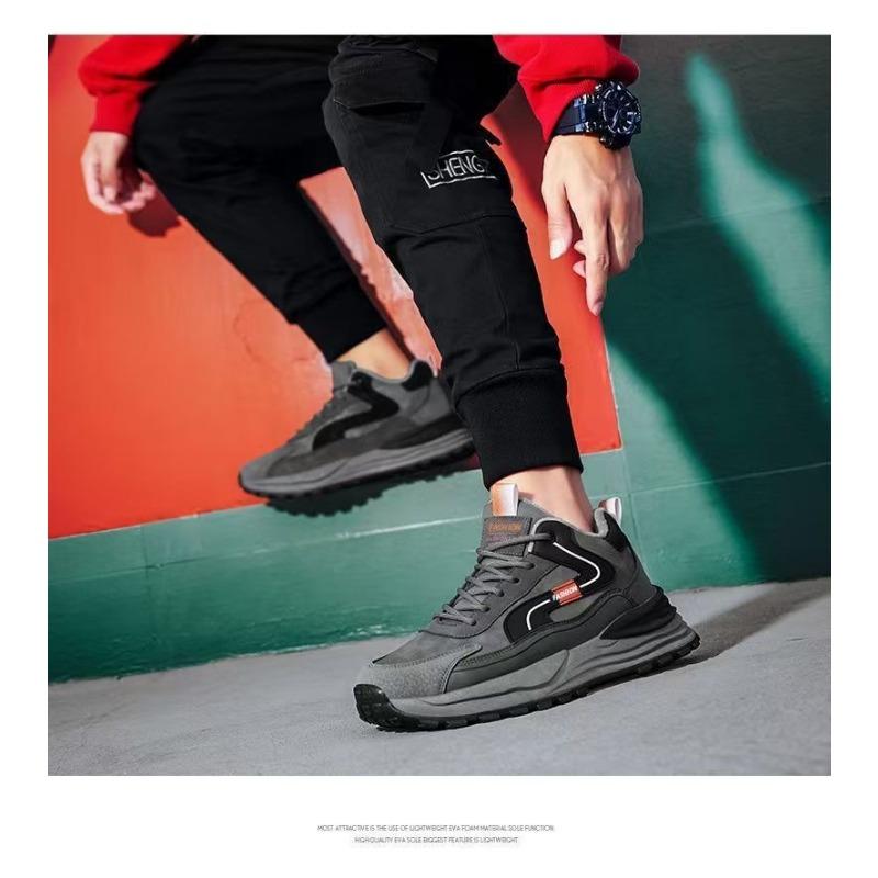 Mens Warm Fleece Thick Sole Durable Casual Sports Dad Shoes