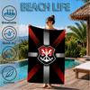 Fußballverein Aufgedrucktes Mikrofaser-Strandtuch, Weich und Saugfähig, Schnelltrocknend, Ideal für Sommerreisen, Strand-Essentials, Schwimmbad