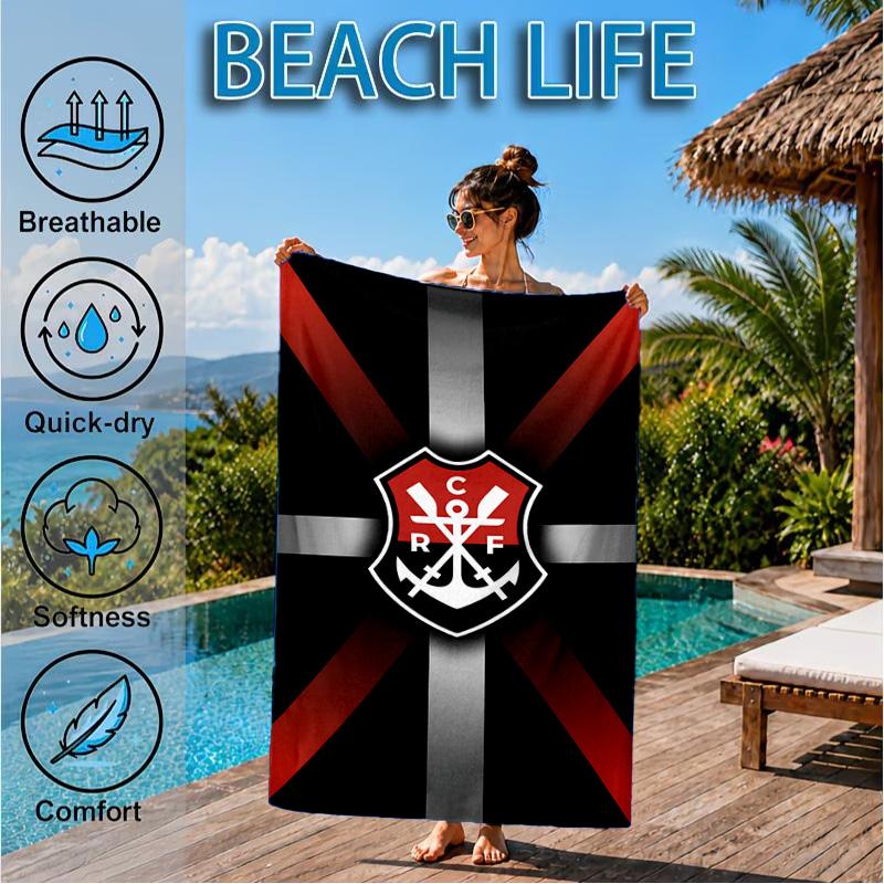 Fußballverein Aufgedrucktes Mikrofaser-Strandtuch, Weich und Saugfähig, Schnelltrocknend, Ideal für Sommerreisen, Strand-Essentials, Schwimmbad