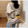 Tote bag women's new cartoon hand-held cloth bag large-capacity student commuting shoulder canvas bag