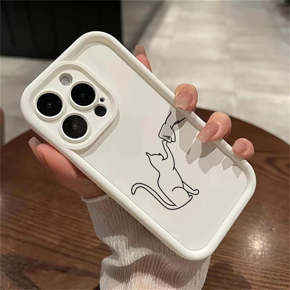 Puppy and Cat Punch Phone case iPhone 15 Pro Max 11 12 13 16 14 Plus Silicone Shockproof Case Lens protector shell