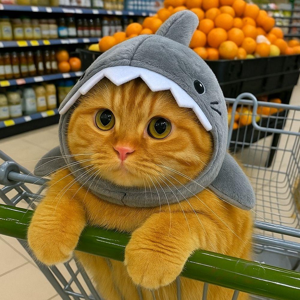 Trajes de Gatito Diadema Ajustable de Tiburón para Gato de Dibujos Animados Sombrero Decorativo Cálido para Gato Suave Lindo Sombrero Cálido para Gato Accesorios para Fotos