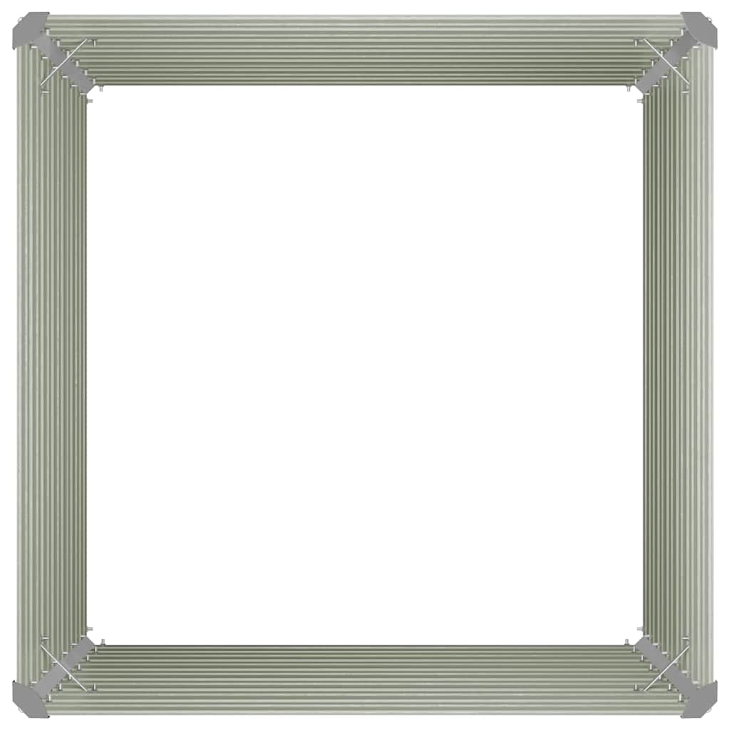 Raised Garden Bed Brown 100 X 100 X 77 Cm Galvanized Steel