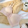 French Lace Gather and Show Large Underwear Women's No Steel Ring Adjustment Type Sexy Pull-up Support Collection Breast Bra Set