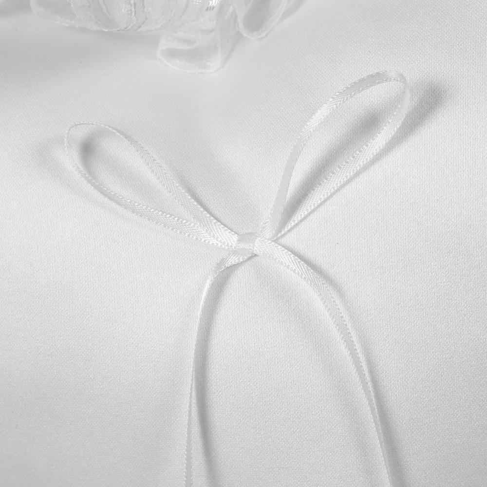 7 * 7 Inches White Lace Satin Heart Wedding Ring Bearer Pillow Wedding Ceremony Decoration Supplies