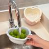Heart-Shaped Fruit Drain Basket Cute Cartoon Kitchen Drain Basket Household Vegetable Washing Basin Storage Basket