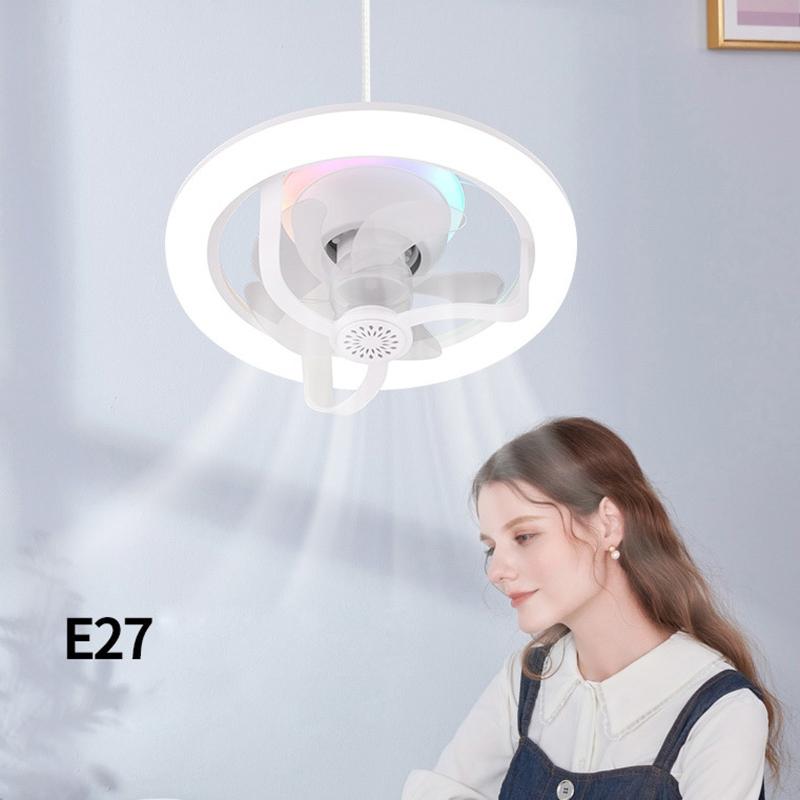 Fernbedienbarer Ventilator mit Licht 360° Oszillation Einstellbare Beleuchtung 4-Stunden-Timer für Innenbereich Wohnzimmer Küche