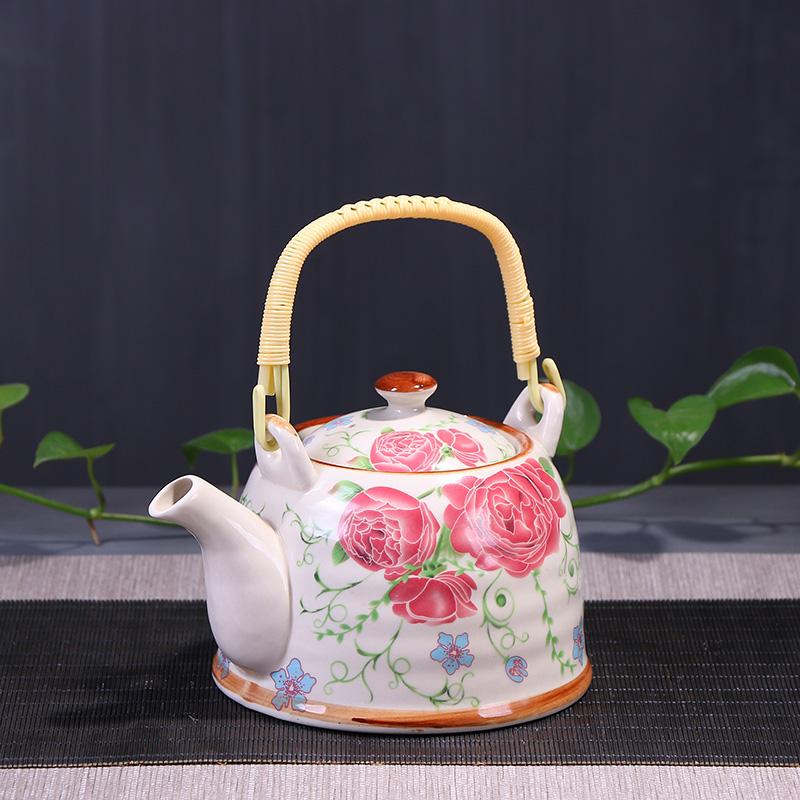 CHANSHOVA-Chinese Porcelain Teapot with Strainer Net, High Capacity 900ml, Traditional Chinese Retro Ceramic Tea Set, H189
