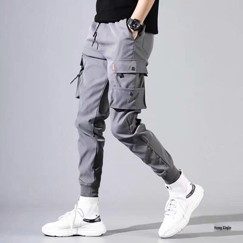 Men's Spring/Summer Korean-Style Casual Joggers: Trendy, Loose-Fit, Multi-Pocket Work Pants