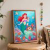 Disney Digital Oil Painting Art Kit Mermaid Underwater Singing Handmade Coloring Painting Home Decor