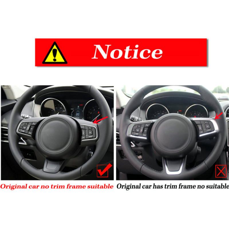For Jaguar E-PACE 2017 2018 2019 2020 Accessories Car Steering Wheel Sticker Frame Decoration Cover Trim ABS Interior Styling HH43