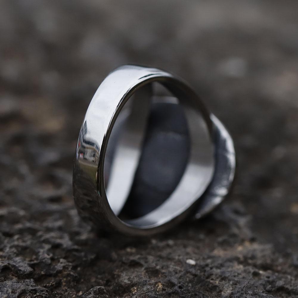NEW Men's 316L stainless steel rings Vintage High Polished Vampire Skull Biker Rocker Ring Boy Heavy Metal Gothic jewelry
