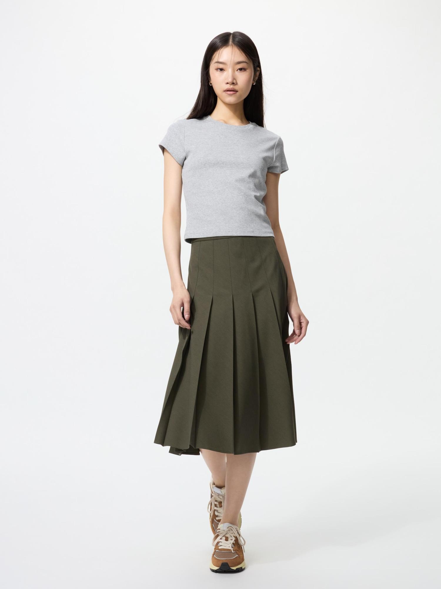 

Юбка миди плиссе широкого кроя Uniqlo Длина юбки 69 73 см 57 OLIVE/WOMEN L