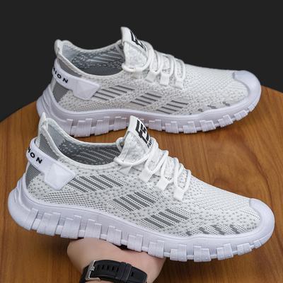 Men's Spring New Casual Shoes Sports Trendy Mesh Shoes Breathable Non-slip Versatile Outdoor Lazy Shoes Men's Flying Woven Shoes