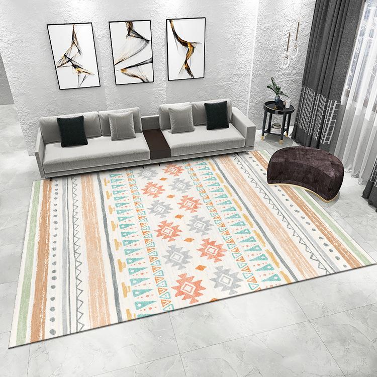 Vintage Print Rug Geometric Decor Ethnic Style Home Anti-slip Carpet Moroccan Living Room Mat Multi-Size for Bedroom Balcony Etc