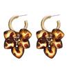 Meillard Leopard Print Acrylic Heart Geometric Earrings - Autumn Winter Retro Niche High-End Accessories for Women.