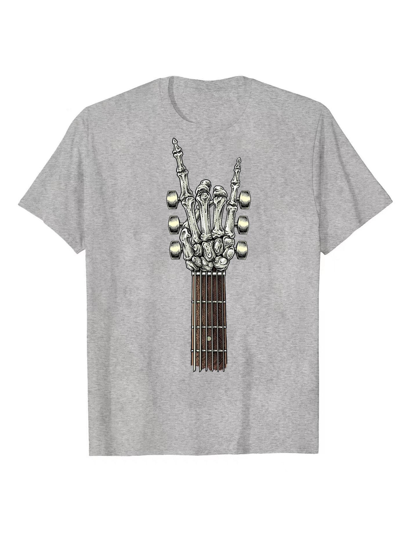 

Футболки для мужчин Рок-н-ролл Принт Гитара Футболка Повседневная с коротким рукавом Футболка для Лета Весны Осени Топы В качестве Подарков Мужская Одежда 4XL