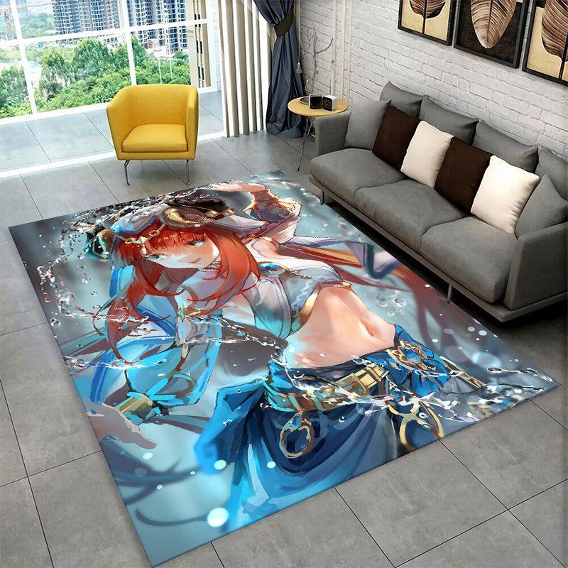 New Genshin Impact Cartoon Game Carpet Rug for Bedroom Living Room Sofa Playroom Doormat Home Decor,Kid Area Rug Non-slip gift