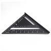 Aluminum Alloy Triangle Rulers 90 Degrees 45 Degrees Set Square 7in Black Metric Square Ruler