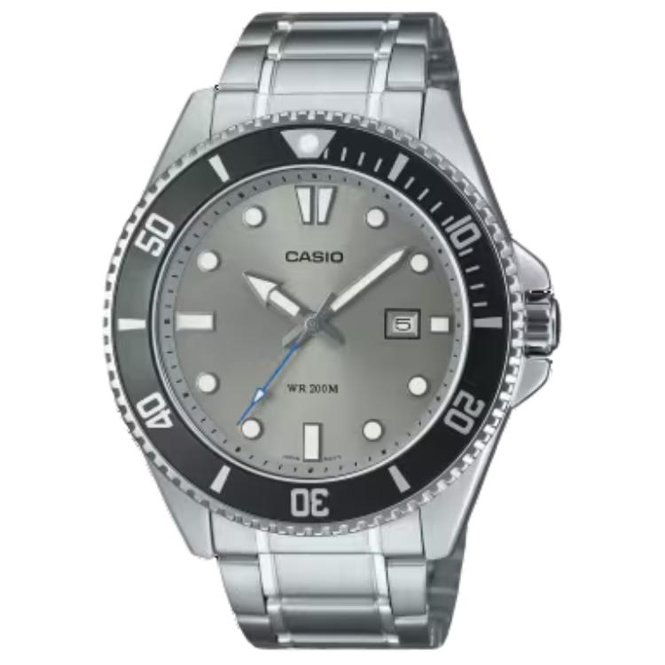 CASIO Quartz Movement Stainless Steel Strap Watch Unisex Gray Dial MDV-107D-8AV Gray Dial