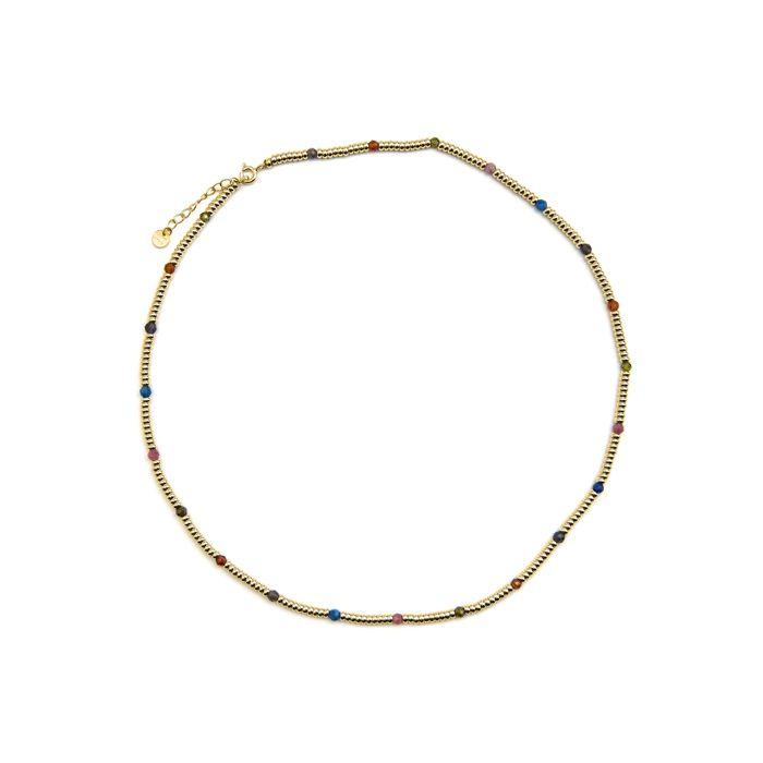 Collier - Luxenter - Deli - Argent 925 - Or 18k - Cristaux multicolores