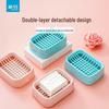 Boîte à savon à double couche en plastique Camélia avec égouttoir (Paquet de 2)