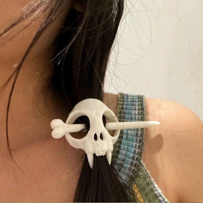 Ghost Skull Hair Sticks Gothic Skeleton Hairpin Women Hairclip Headwear Halloween Accessories