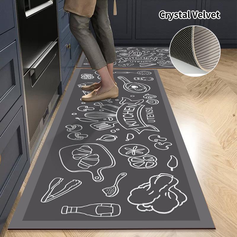 Nordic Modern Kitchen Floor Mat Home Entrance Doormat Living Room Carpet Anti-slip Bedroom Long Rugs Alfombras De Cocina