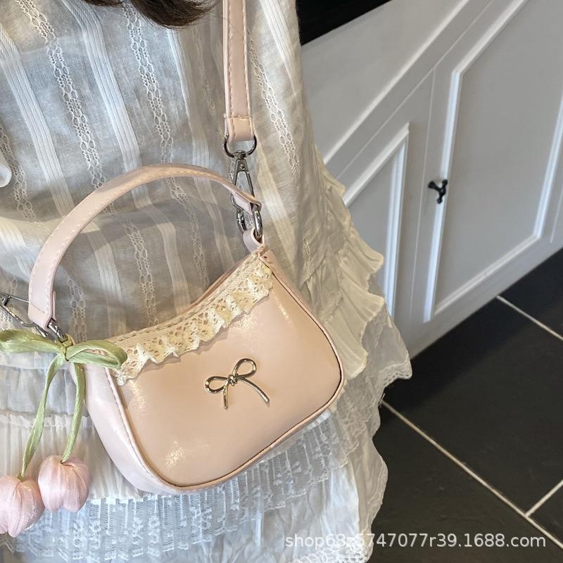 Schleife Sommer Mode Lässig Einfarbig Frisch Französisch 2025 Neu Westlicher Stil Ein-Schulter Crossbody Trendige Achseltasche