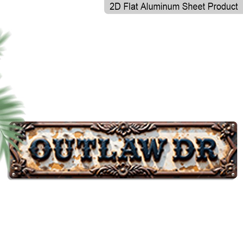 

2D Flat, 1pc, Outlaw Dr Metal Sign, Aluminum Decorative Sign, Novelty Street Sign, Home Decor, Room Decor, Wall Decor, Restaurant Decor, Bar Decor 40cm x 10cm