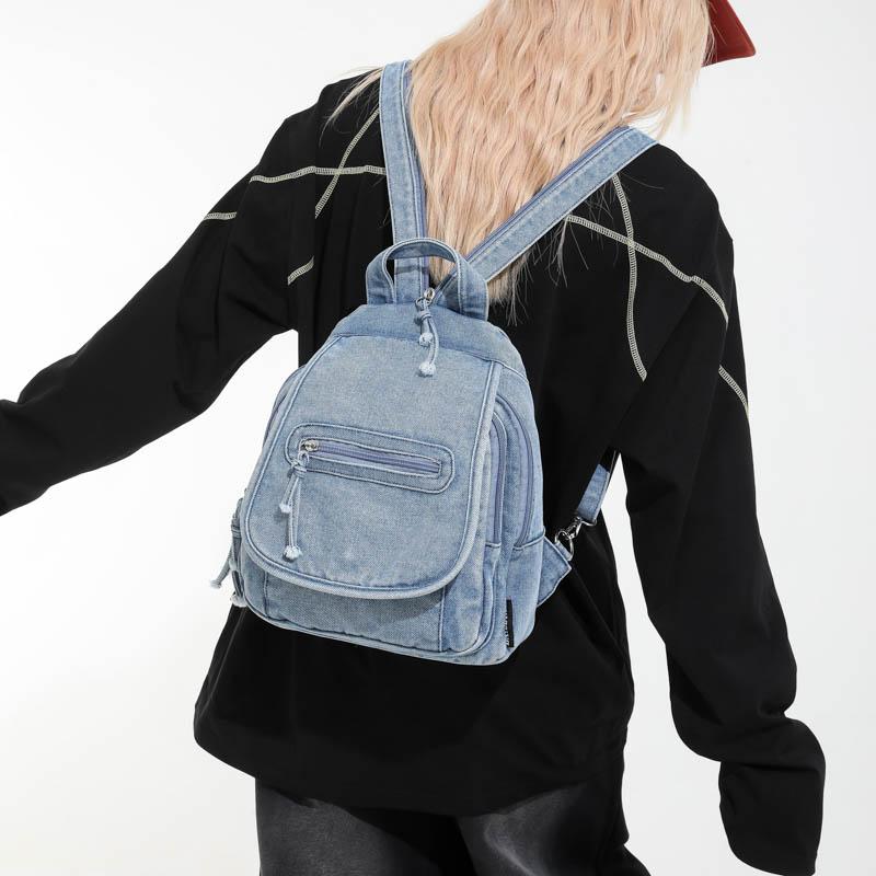 Women's Travel Lightweight Backpack Denim Student Schoolbag