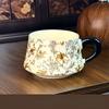 Bird Flower Ceramic Cup Saucer Set Chinese Style Porcelain Coffee Cup for Coffee Tea Afternoon Tea  Vintage Home Decor Gift