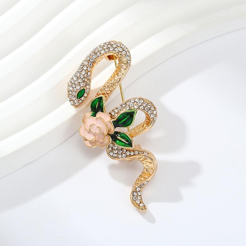 Vintage Rose Snake Brooches Artistic Snake Brooch Charm For Women And Men A Perfect Addition To Any Ensembles