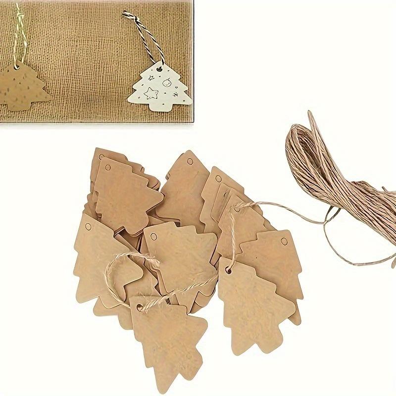 50pcs Christmas Tree Gift Tags, Gift Tags, Christmas Decorations, Christmas Supplies, Home Decorations, Paper Price Tags