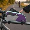 Fahrrad-Oberrohrtasche mit großer Kapazität und Retro-Farbblock-Design für Mountain- und Rennräder
