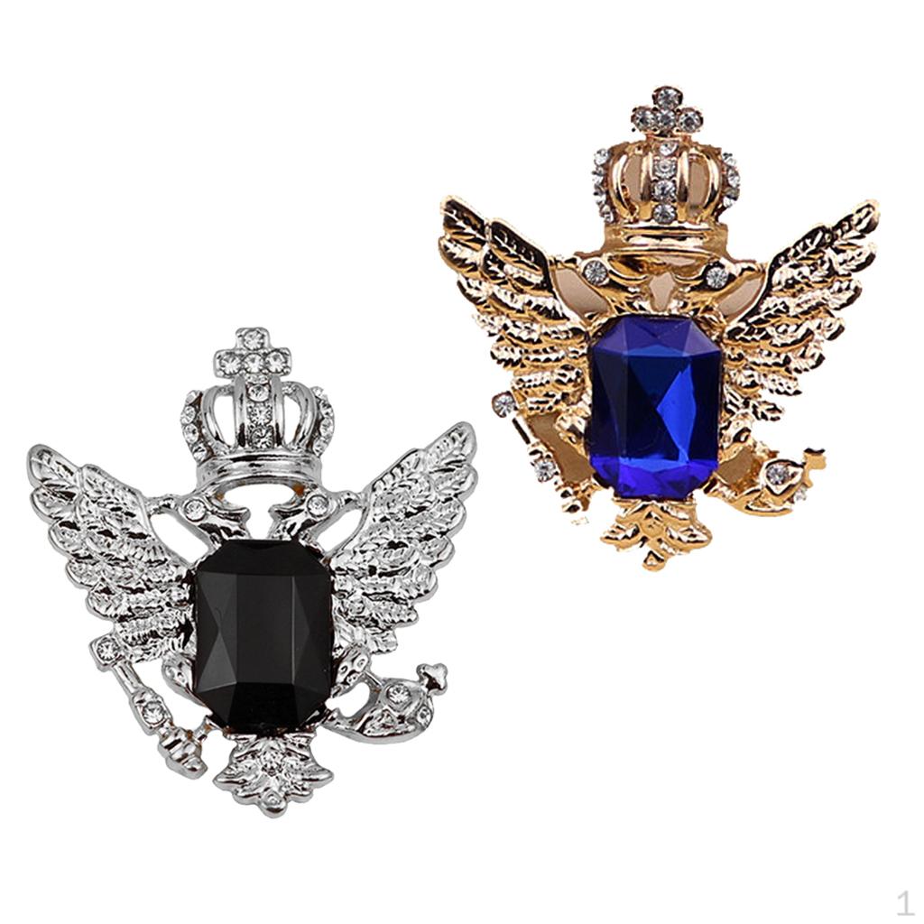 

2pcs /Black Rhinestone Brooch Pin for Men