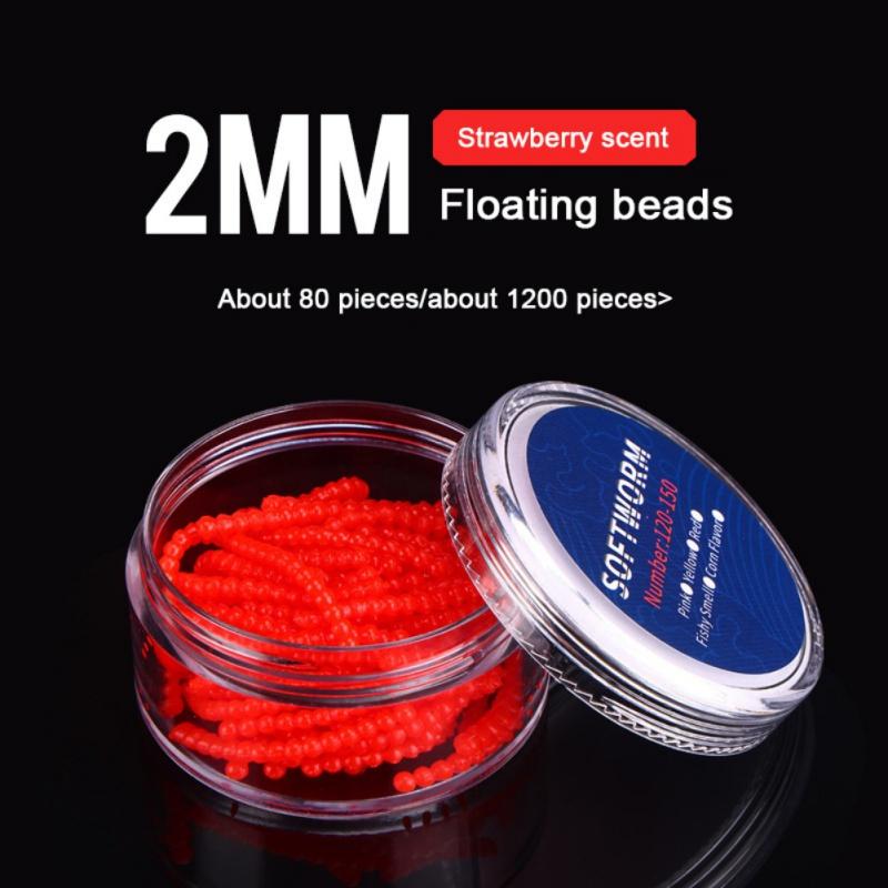 

Плавающие бусины Softworm с ароматом клубники/кукурузы, поддельные рыболовные плавающие бусины TPR 2mm