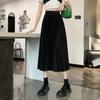Skirts for Women Fashion Elegant Elastic High Waist Basic Pleated Skirt Solid Casual A Line Summer Midi Skirt