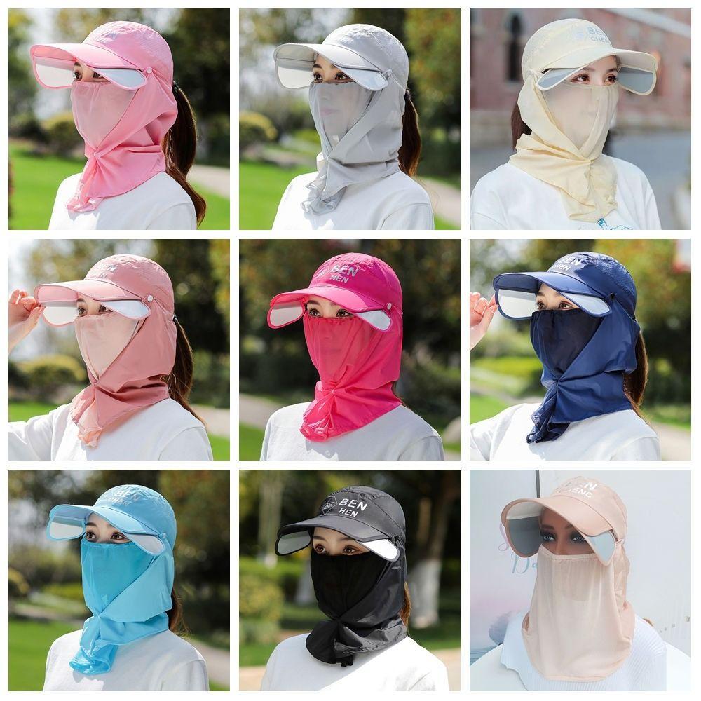 Ice Silk Wide Brim Bucket Cap Sun Hat Bucket Hat with Neck Cover Protective Sun Protection Hat Men