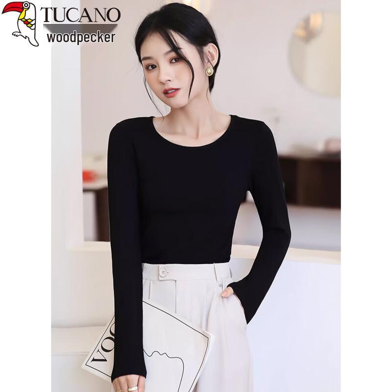 Woodpecker Women s Modal Long Sleeve Round Neck Slim Fit Base Layer Top XL