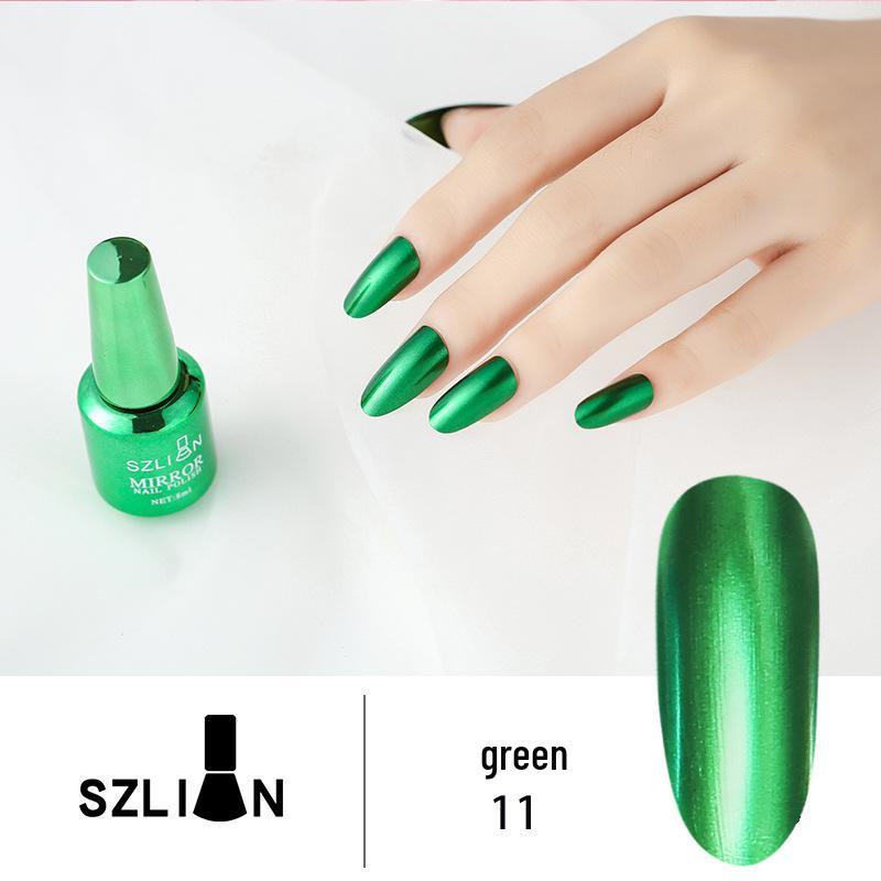 Long-Lasting Silver Metallic Mirror Nail Polish, Multicolor Glossy Finish