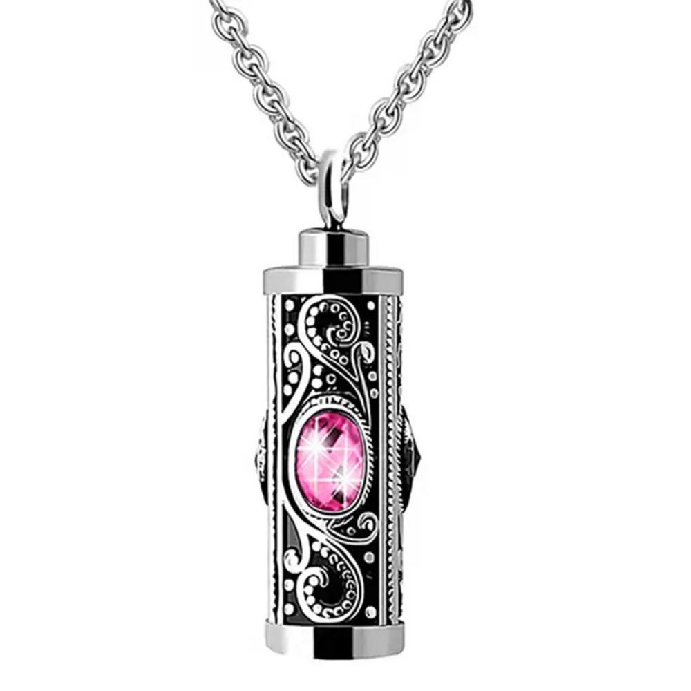 Crystal Cremation Urn Necklace Birthstone Ashes Pendant Memorial Jewelry Keepsake Jewelry