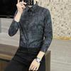 Men S Long Sleeve Floral Print Slim Fit Casual Shirt